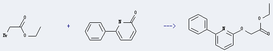 2(1H)-Pyridinone,6-phenyl- can be used to produce (6-phenyl-pyridin-2-yloxy)-acetic acid ethyl ester with bromoacetic acid ethyl ester.